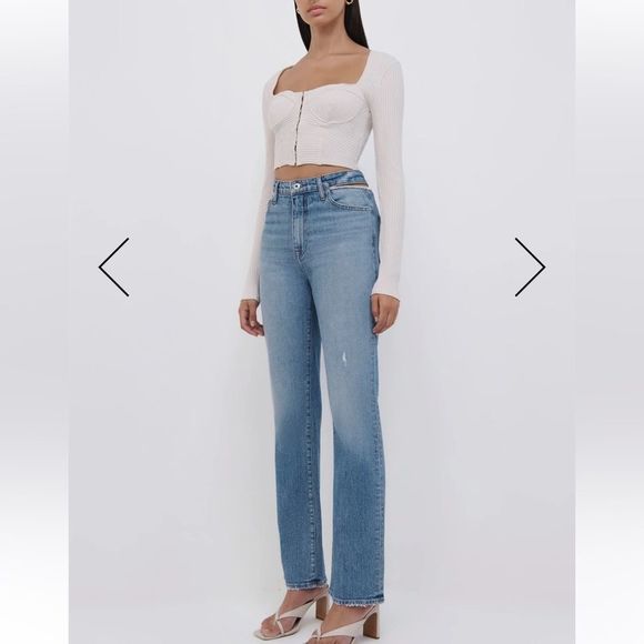 Jonathan Simkhai Amelia High Rise Straight Jean in Vintage Melrose - Picture 10 of 12